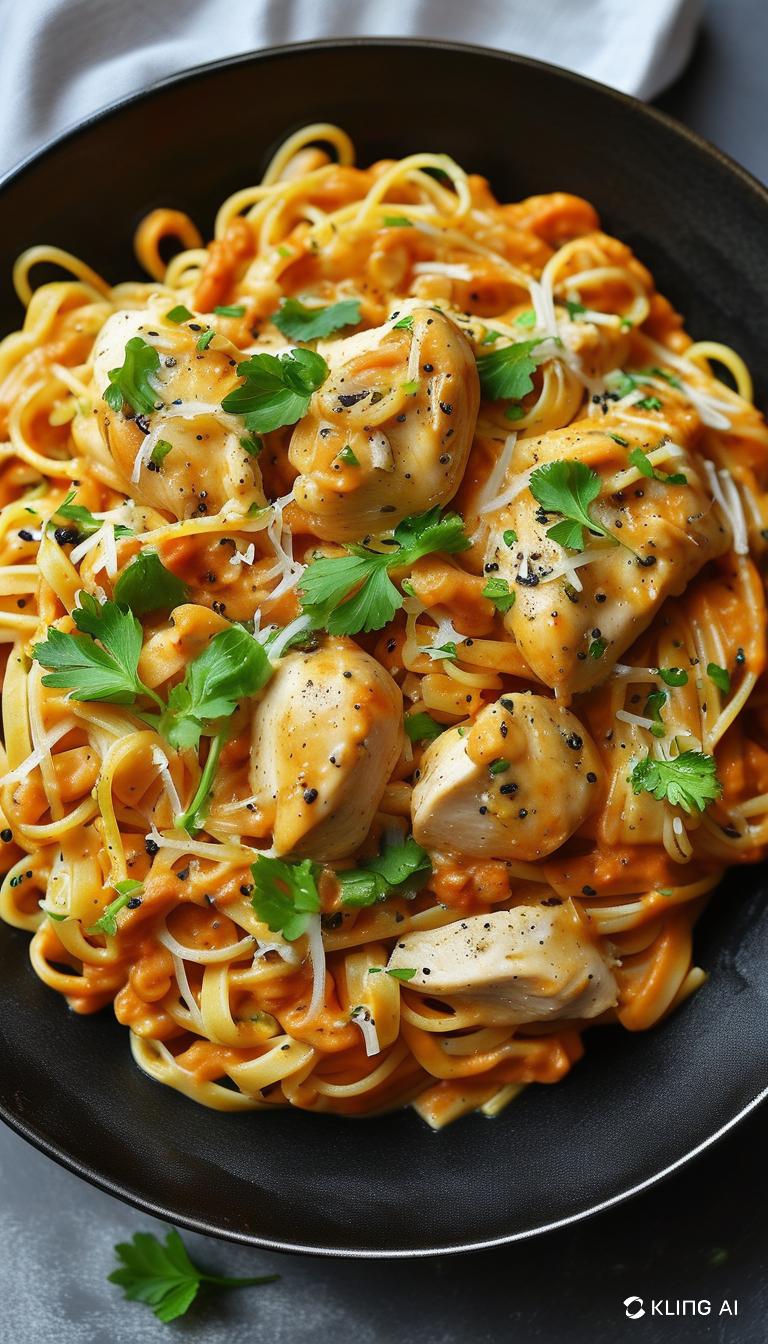 Middag: Pasta med kyckling